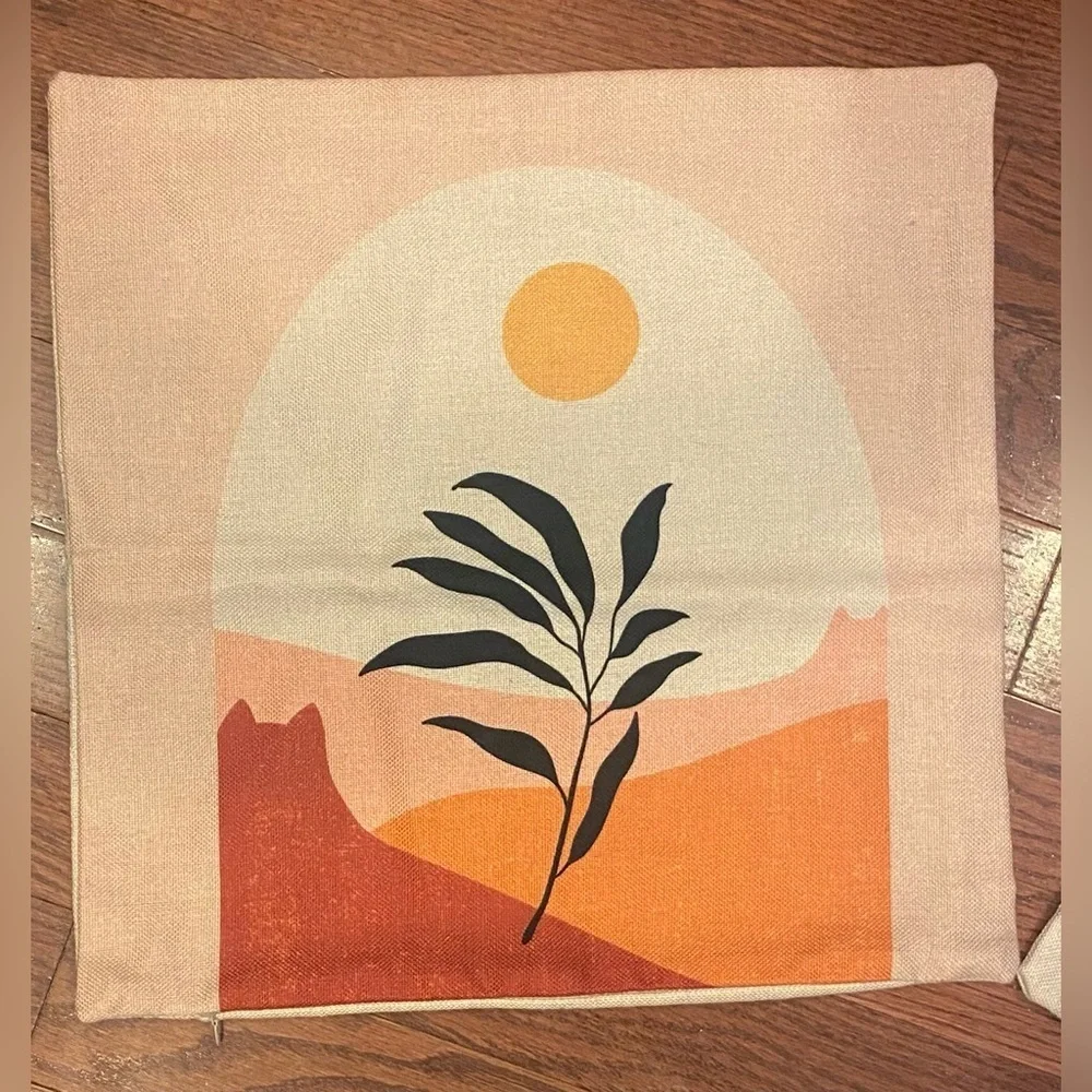 Pillow Covers Abstract Art Set of 2 Earth Tones 18”X18” Boho
